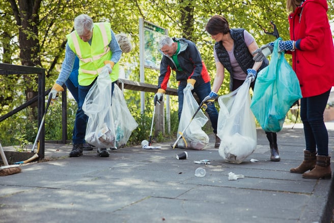 Picking Up Litter Together